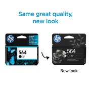 HP 564 Black Ink Cartridge, Monochrome, 250 Page Yield, Compatible with HP Photosmart Printers, CB316WN#RFD