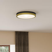 Quoizel Lighting Weldin 15 Inch LED Flush Mount Ceiling Light Matte Black Gold 2700 Lumens Dimmable