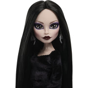 Monster High Morticia Addams Collector Doll, Black Velvet Gown with Crimson Satin Underskirt, Accessories, Stand, 11.22 in, 2LH06XI24W02