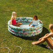 Float Life by Funboy W-POOL3-FLMNGO Inflatable Round 3-Ring Swimming Pool, Flamingo, 65