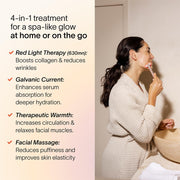 Solawave 4-in-1 Skincare Wand with Red Light Therapy, Galvanic Current, Warmth, Facial Massage, Rose Gold