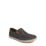 OluKai Nohea Mesh Men's Slip-On Sneakers, Breathable Lightweight Mesh Upper, Dual-Density PU Footbed with Gel, All-Weather Rubber Outsole, Dark Shadow, 11.5, 10188-4242