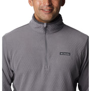 Columbia Overlook Pass Half-Zip Long-Sleeve Pullover for Men - City Grey/Shark - XL