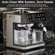 Bluebow 20-Bar Espresso Machine with Built-In Burr Grinder, Automatic Milk Frother, Touchscreen, All-in-One Coffee Maker for Home and Office, CM5710