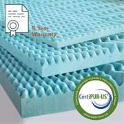 Zinus 84155009673 Spa Sensations 3 in Green Tea Gel Memory Foam Zoned Support Mattress Topper, Medium Firmness, Antimicrobial, Twin