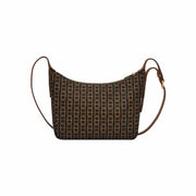 Fossil Cecilia Faux Leather Small Crossbody Purse Handbag, Black/Brown Chain Print, Adjustable Strap, Multiple Pockets, ZB1890914