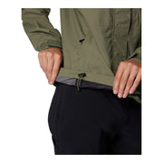 Columbia Hikebound II Women's Rain Jacket, Omni-Tech Waterproof Breathable, Adjustable Hood and Cuffs, Stone Green, XXL, 2086981-397