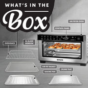 Gourmia Air Fryer Toaster Oven, 10-Quart Capacity, 12 Preset Functions, FryForce 360 Technology, Convection Mode, Stainless Steel, GTF1188SSA