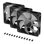 Corsair RS120 ARGB PWM 120mm Computer Cooling Fans Triple Pack, Magnetic Dome Bearing, Daisy-Chain 4-Pin PWM and +5V ARGB Connections, Concentrated AirGuide Cooling