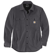 Carhartt Rugged Flex Relaxed-Fit Canvas Fleece-Lined Shirt Jacket for Men - Shadow - 3XLT