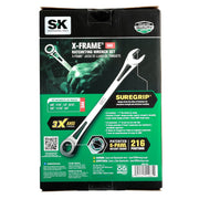 SK Tools USA SK01362-EVA 7-Piece X-Frame Ratcheting Wrench Set, SAE Sizes 3/8