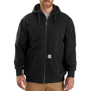 Carhartt Paxton Men's Midweight Thermal-Lined Full-Zip Sweatshirt, Rain Defender Water-Repellent, Black, X-Large, 104078-001