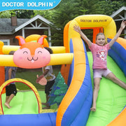 Doctor Dolphin Inflatable Bounce House with Slide Jumping Bouncer for Kids Outdoor and Indoor