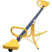 LCOKEIY Kids Seesaw, 360 Rotating Teeter Totter, Blue and Yellow, 75 in, 200 lbs Capacity
