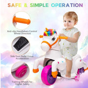 TRANSLINK 12V Unicorn Ride On Car with Music, Up and Down Motion, Electric Pony for Kids Ages 2-6, Rainbow