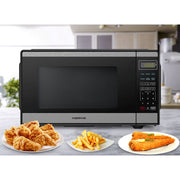Farberware 0.7 Cu. Ft. Countertop Microwave Oven, 700-Watt, Stainless Steel, Child Safety Lock, Auto Cook Menus, Digital Control