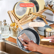 Beautiful 19918 12-Piece Ceramic Nonstick Cookware Set with Strainer Lids, Sage Green by Drew Barrymore