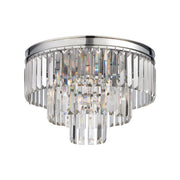 3-Light Round Semi-Flush Mount in Polished Chrome Finish