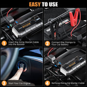 HOMPOW 7000A Car Jump Starter, 26000mAh Portable Battery Booster, 12V with LED Flashlight and USB Quick Charge 3.0, for Gas Engines up to 10L and Diesel up to 12L, G05