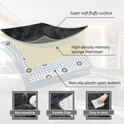 Pentantan Shag Area Rug, 5ft x 8ft, Soft Fluffy High Pile Polyester Carpet with Memory Foam, Non-Slip Backing, Black