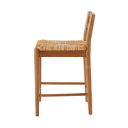My Texas House MT6425004710006 Laurel Counter-height Dining Stools with Woven Seagrass Seat, Warm Brown, 2 Pack