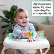 Kids II Ingenuity Smooth Strides Activity Baby Walker, Foldable Design, Adjustable Height, Chambray, 6-12 Months, 17151-083