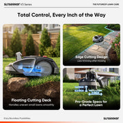 Sunseeker V3 Wireless Robotic Lawn Mower, 0.15 Acre Coverage, Vision AI Obstacle Detection, Rear Wheel Drive, 8-Inch Cutting Width, Adjustable Height, App Control, SKRMV3