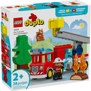 LEGO DUPLO Town Fire Truck Building Toy with Hose, Firefighter Figure, 28 Pieces, Multicolor, Ages 2+, 6585507