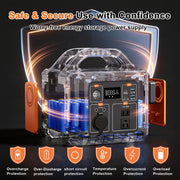 YSWHSTA Portable Power Station, 288Wh LiFePO4 Battery, 300W Electric Solar Generator, 9 Outputs, Compact Lightweight, P303
