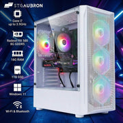 STGAubron Gaming Desktop Computer, Intel Core i7 3.9GHz, AMD Radeon RX 580 8GB, 16GB RAM, 1TB SSD, WiFi 6, Bluetooth 5.0, RGB Fans, Windows 11 Home, ABR0122