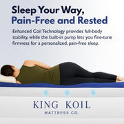 King Koil Luxury Queen Air Mattress, Built-In High-Speed Pump, Integrated Pillow, 20 Inch Double High, Waterproof, Portable, KK20C5BU29510