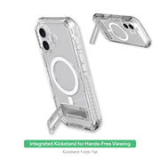 onn Rugged MagSafe Compatible Phone Case with Kickstand, Clear, for iPhone 17 and iPhone 17 Pro Max