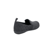 Jambu JSport Lisa Women's Black Quilted Slip-On Casual Flats with Elastic Gore and Plush Lining, S5LSA01