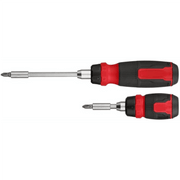 Milwaukee 14-in-1 Ratcheting Multi-Bit Screwdriver and 8-in-1 Compact Multi-Bit Screwdriver Set, Red/Black, 2-Pack, 48-22-2906