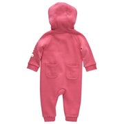 Carhartt Fleece Zip-Front Hooded Long-Sleeve Coveralls for Babies - Pink Lemonade - 24 Months