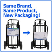 Protege Metal Folding Luggage Cart, Heavy-Duty Steel, Adjustable Height 39 in, 15 in Platform, Black, 3 lbs, 75 lb Capacity