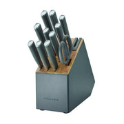 KitchenAid KE12STETBXCGW Classic 12-Piece Japanese Steel Knife Block Set with Built-In Sharpener, Charcoal Gray