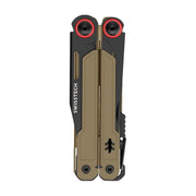 Swiss Tech berall 11-in-1 Multi-Tool with 1.9-Inch AUS-8 Steel Blade, Spring Action Pliers, Slide-Out Carabiner, Leather Sheath, Olive Green, 6181F