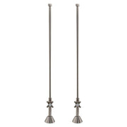 Deck Mount Tub Supply Lines with Cross Handle Stops - for Threaded Pipe - Brushed Nickel