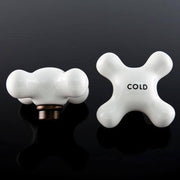 Large Porcelain Cross Handles - Pair of 2 - Oil Rubbed Bronze
