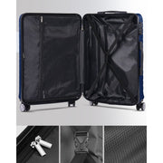 Gowill 3 Piece Luggage Set, 20/24/28 Inch Hardside Suitcases with 7 Organizer Bags, Blue