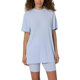 LOFT Women's 2-Piece Bike Short Pajama Set, Blue, XL