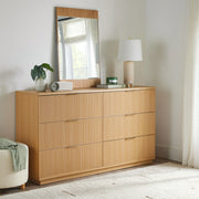 Better Homes & Gardens BHS436249972049 Lillian Fluted 6 Drawer Dresser, Natural Pine Finish (Two Boxes)