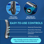 MEDca Neckband Hearing Amplifier with Bluetooth, Active Noise Cancellation, Rechargeable Battery, Black, MC-TW40