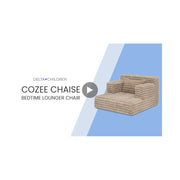 Delta Children Cozee Chaise Toddler Lounger Chair with Supportive Pillow, Light Tan Corduroy