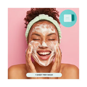 Discover Night Face Wash Sheets, Mess Free, Instantly Dissolves, Natural Ingredients, Aquamarine Green, 25 Pack
