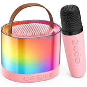 FanFun D23P Karaoke Machine with Wireless Microphones for Adults Kids, D23 Pink-1 Mic
