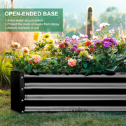 Land Guard Raised Garden Bed, 8x4x1 ft Rectangle, Galvanized Steel, Rust Resistant, Nardo Gray, B3