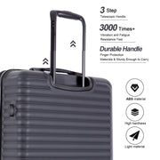 Travelhouse TH2085BK 3 Piece Luggage Set Hardshell Lightweight Suitcase with TSA Lock Spinner Wheels 20in24in28in.(Black)