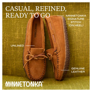 Minnetonka Tie Thread Slippers for Men - Brown Ruff - 9.5M